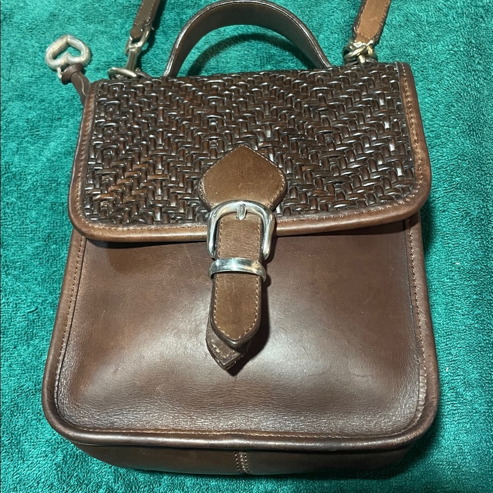 Brighton woven leather crossbody vintage bag